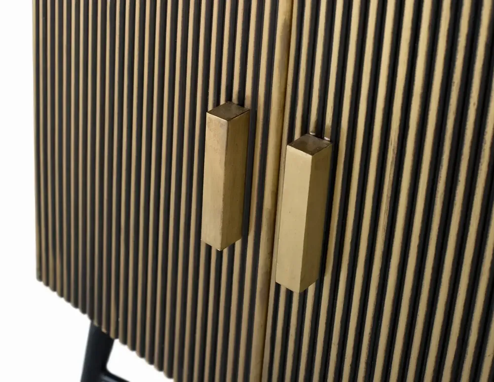 Sideboards - Sideboard with 4 wooden doors covered in bronze and marble top - GINER Y COLOMER