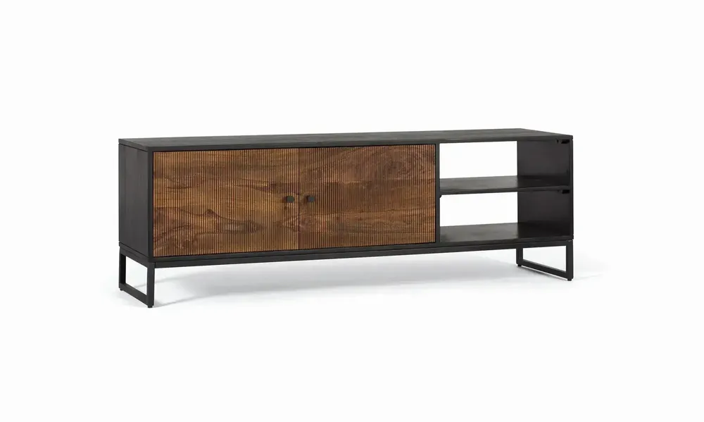 Meubles TV - Meuble TV bois palissandre et manguier marron et métal - GINER Y COLOMER