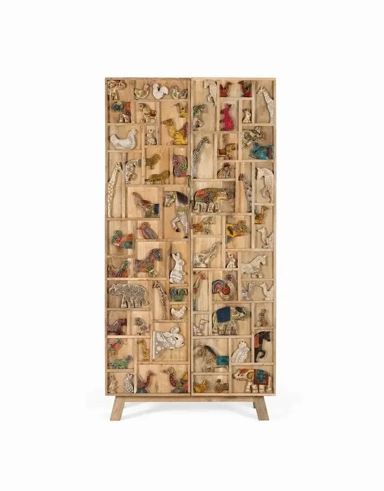 Armoires - Armoire en bois de manguier peint à la main - GINER Y COLOMER