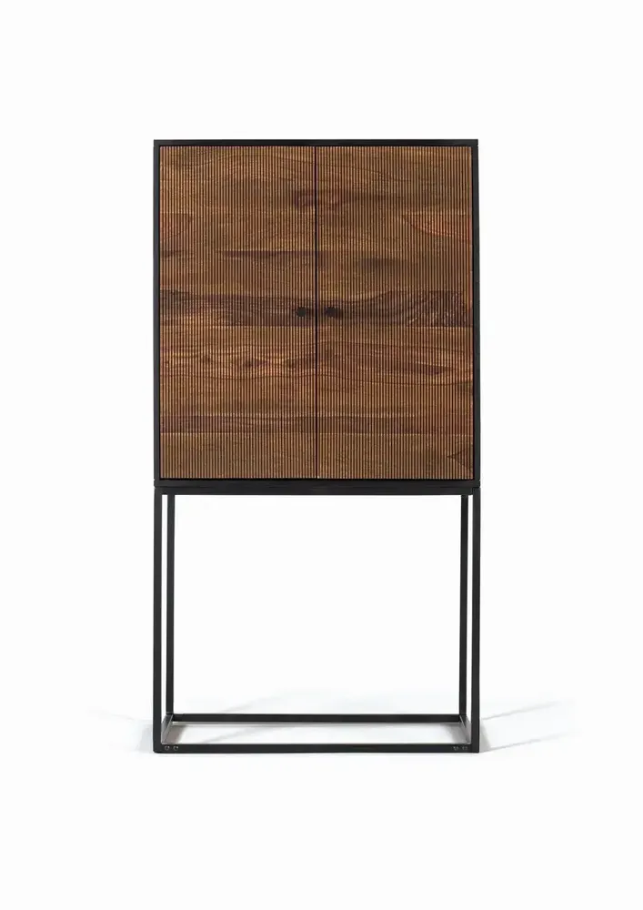 Wardrobe - Mango wood and metal wardrobe - GINER Y COLOMER