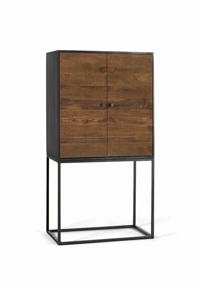 Wardrobe - Mango wood and metal wardrobe - GINER Y COLOMER