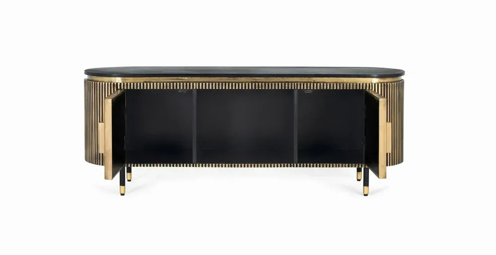 Meubles TV - Meuble TV en manguier et bronze 150cm - GINER Y COLOMER