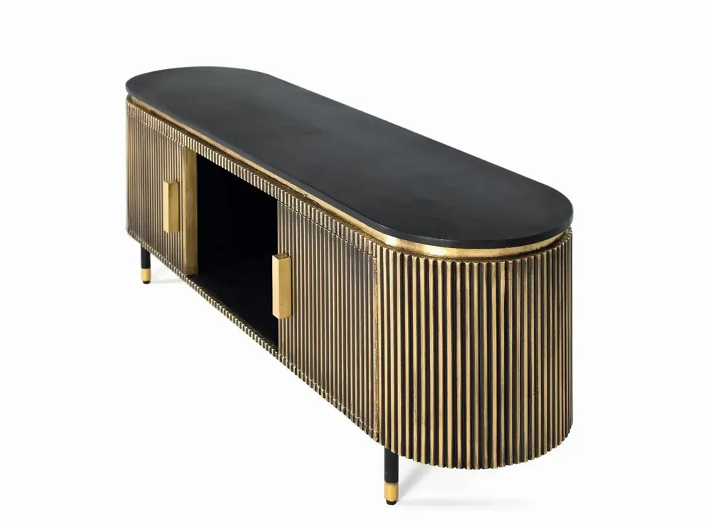 Meubles TV - Meuble TV en manguier et bronze 150cm - GINER Y COLOMER