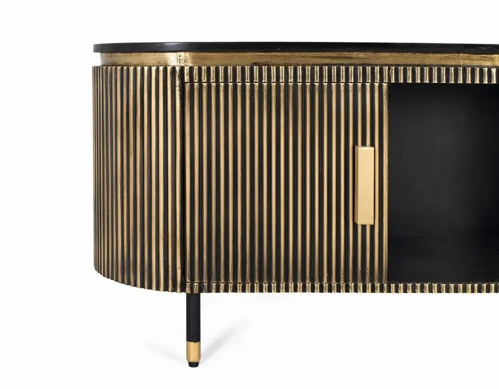Meubles TV - Meuble TV en manguier et bronze 150cm - GINER Y COLOMER