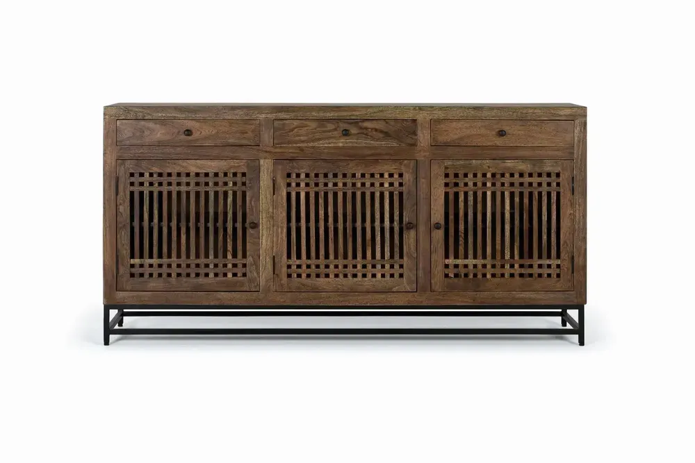 Buffets - Buffet en bois d'acacia marron et mètal - GINER Y COLOMER