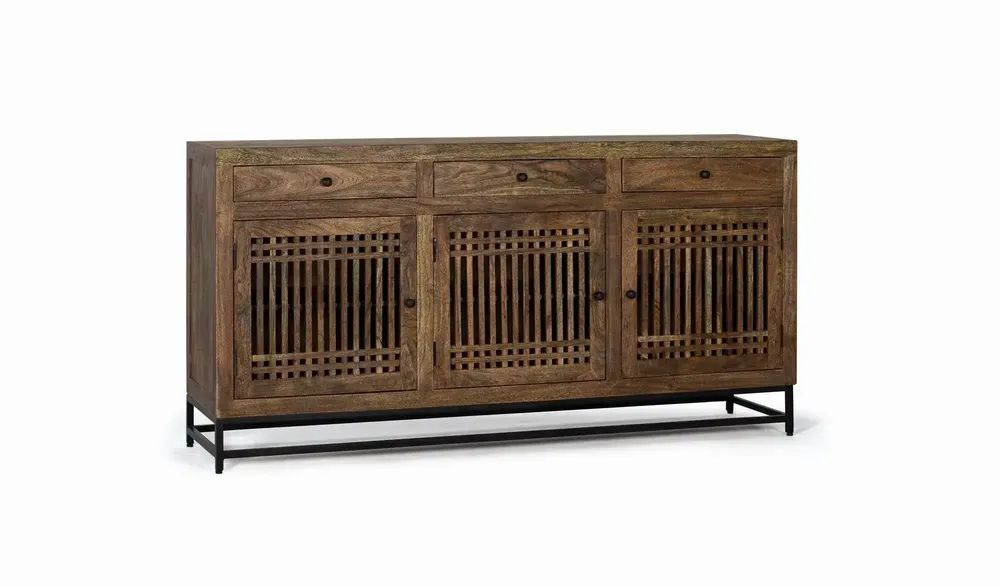 Buffets - Buffet en bois d'acacia marron et mètal - GINER Y COLOMER
