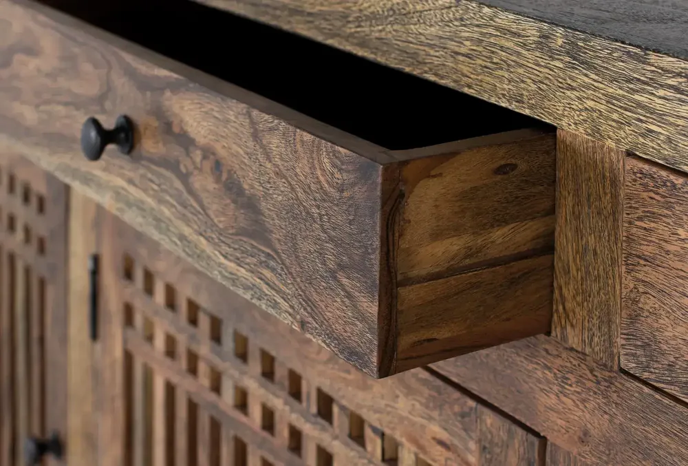 Buffets - Buffet en bois d'acacia marron et mètal - GINER Y COLOMER