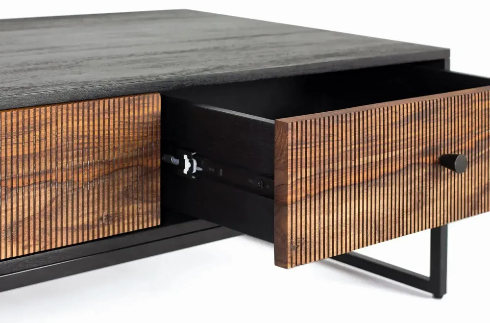 Coffee tables - Rosewood and mango wood coffee table with metal - GINER Y COLOMER
