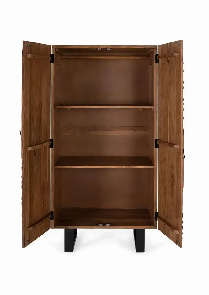 Wardrobe - Acacia wood and metal cabinet - GINER Y COLOMER