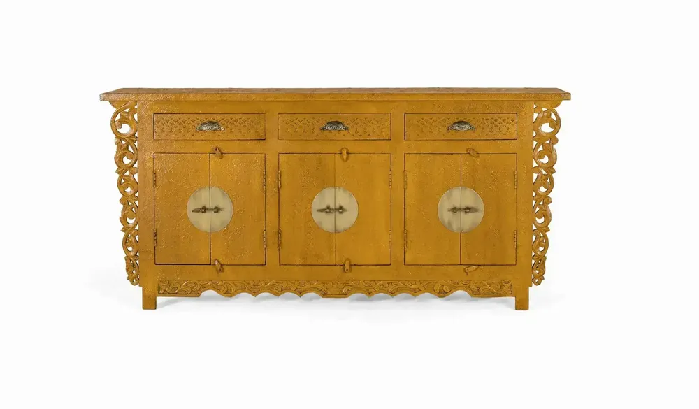 Buffets - Buffet avec 6 portes et 3 tiroirs en bois de manguier - GINER Y COLOMER
