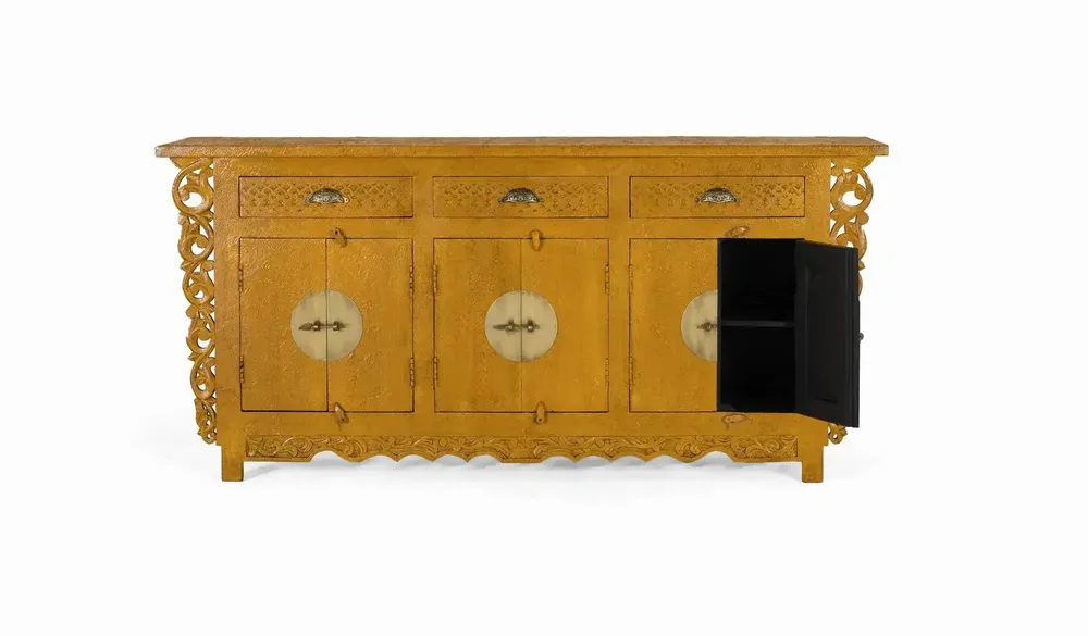 Buffets - Buffet avec 6 portes et 3 tiroirs en bois de manguier - GINER Y COLOMER