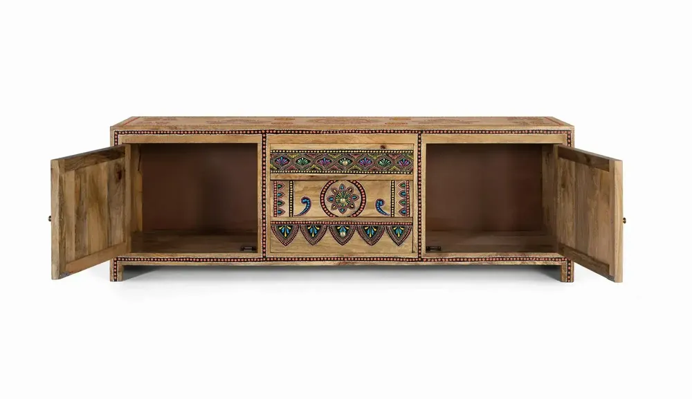 Meubles TV - Meuble TV fabriqué à la main en bois de manguier 150cm - GINER Y COLOMER