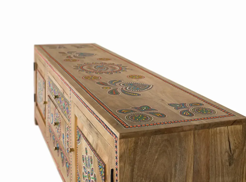 Meubles TV - Meuble TV fabriqué à la main en bois de manguier 150cm - GINER Y COLOMER