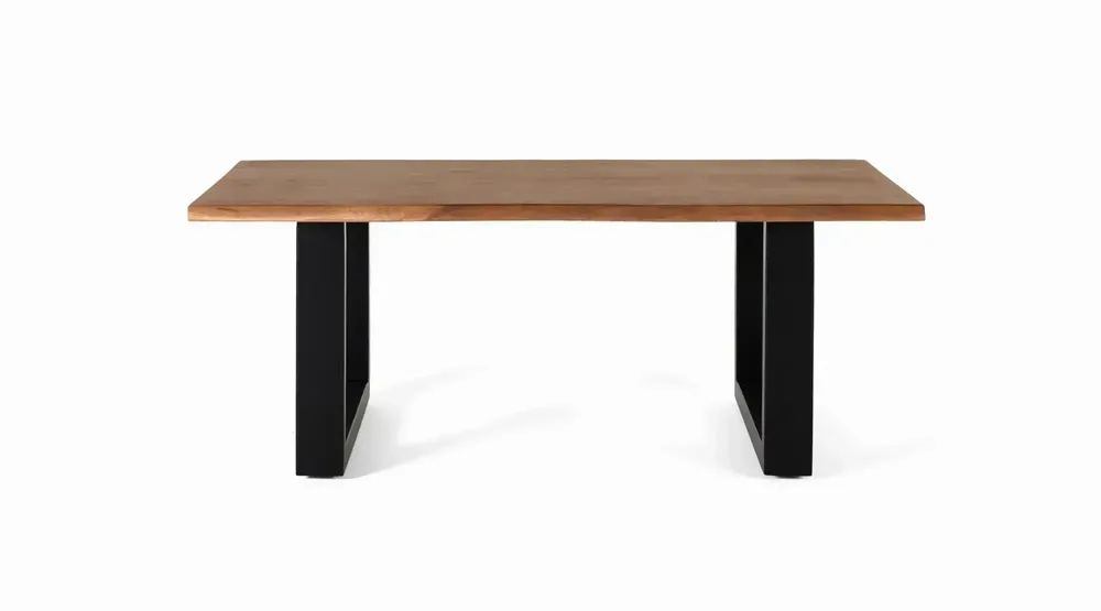 Tables basses - Table basse plateau en bois d'acacia massif et pieds en métal - GINER Y COLOMER