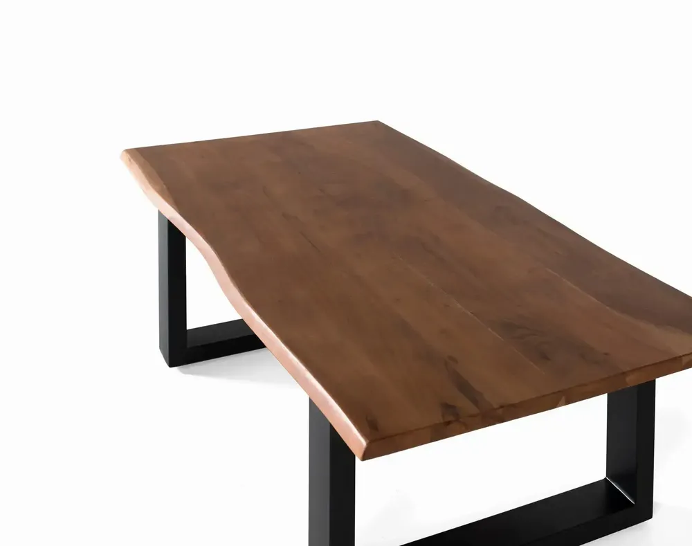 Tables basses - Table basse plateau en bois d'acacia massif et pieds en métal - GINER Y COLOMER