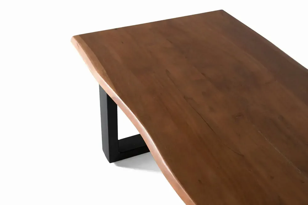 Tables basses - Table basse plateau en bois d'acacia massif et pieds en métal - GINER Y COLOMER