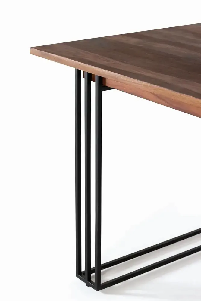 Dining Tables - Rosewood and metal dining table - GINER Y COLOMER