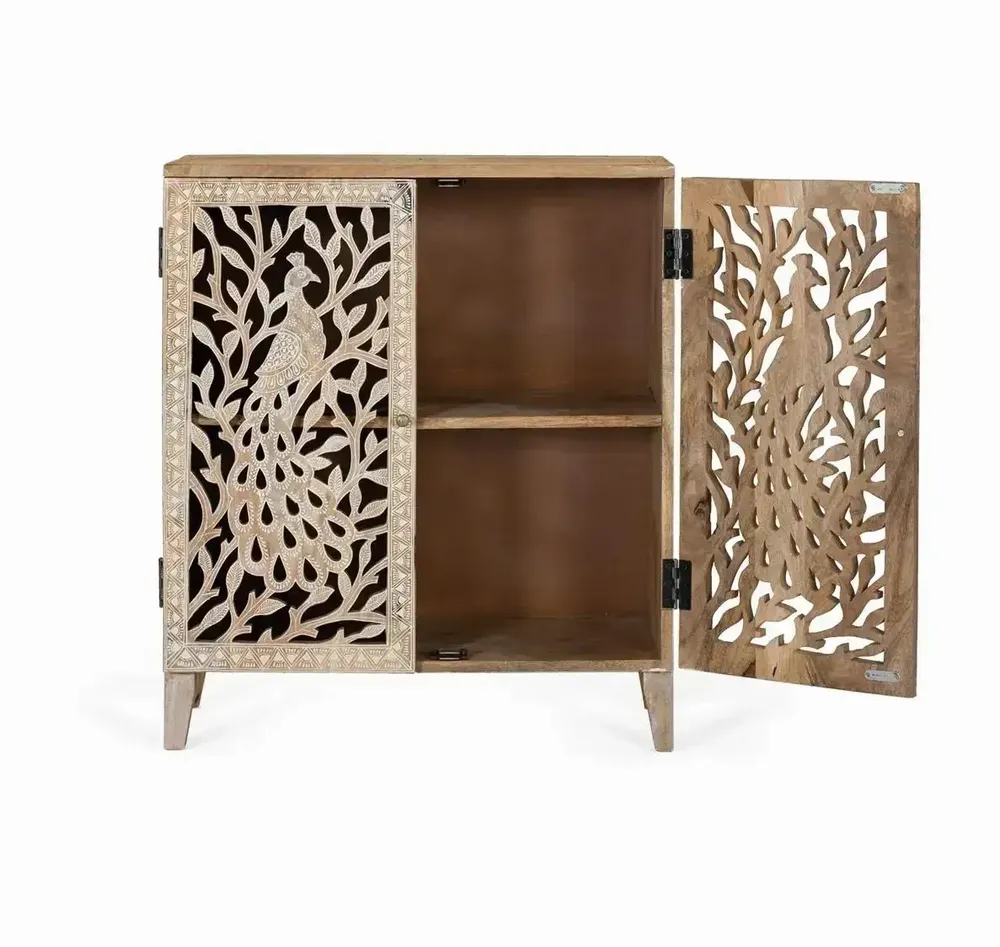 Commodes - Meuble d'appoint en bois de manguier sculpté à la main - GINER Y COLOMER