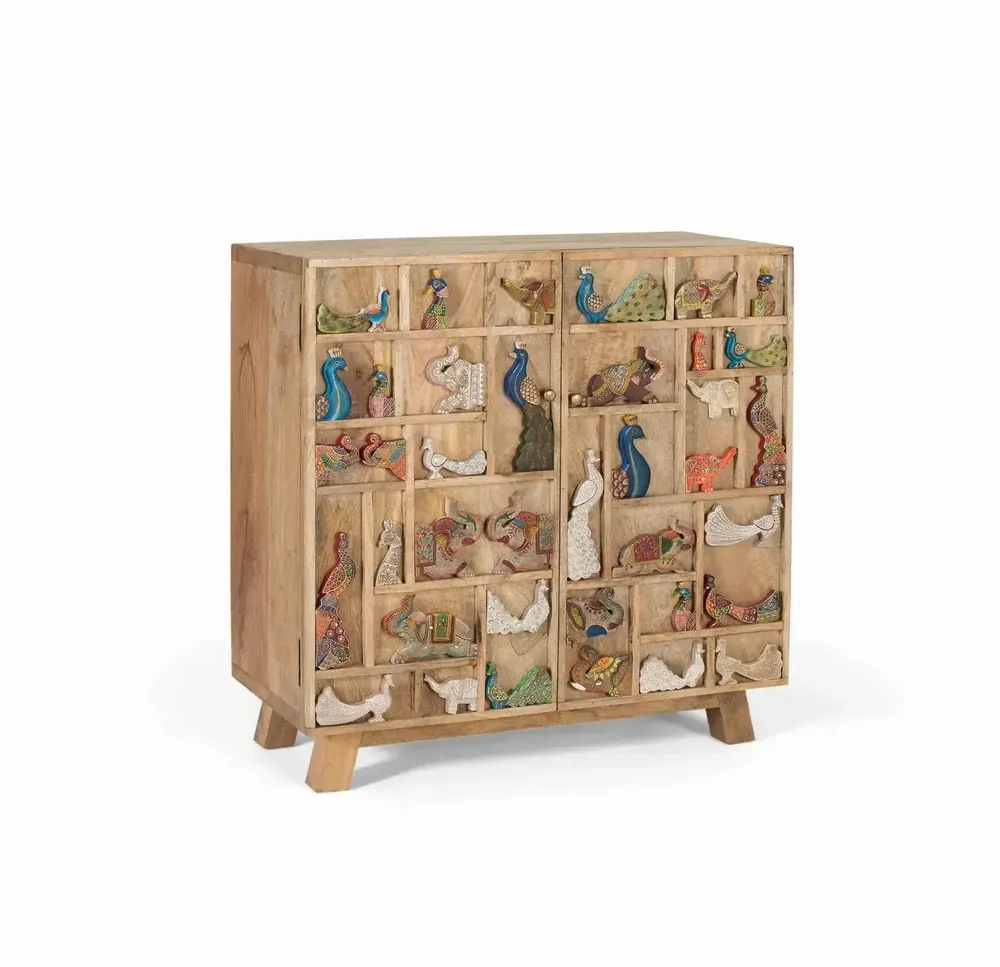 Commodes - Commode en bois de manguier naturel avec détails originaux - GINER Y COLOMER