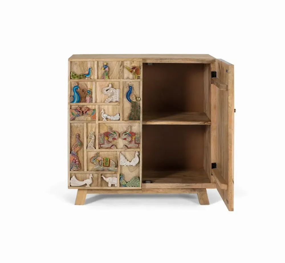 Commodes - Commode en bois de manguier naturel avec détails originaux - GINER Y COLOMER