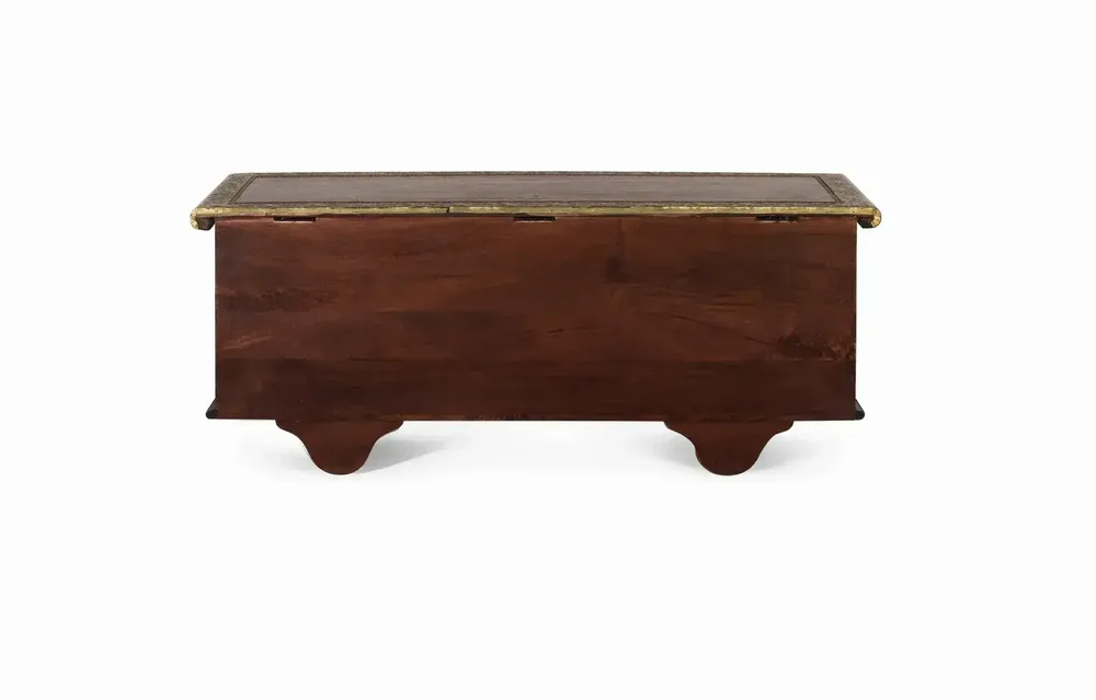 Boîtes de rangement - Coffre en bois manguier cerisier avec bronze et céramique - GINER Y COLOMER