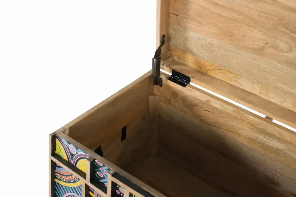 Boîtes de rangement - Coffre en bois de manguier multicolore peint à la main - GINER Y COLOMER