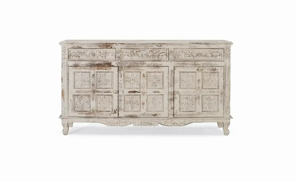 Sideboards - White cracked mango wood sideboard - GINER Y COLOMER