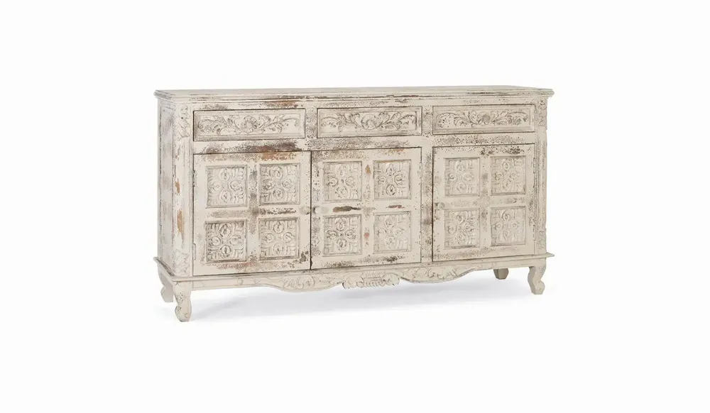 Sideboards - White cracked mango wood sideboard - GINER Y COLOMER