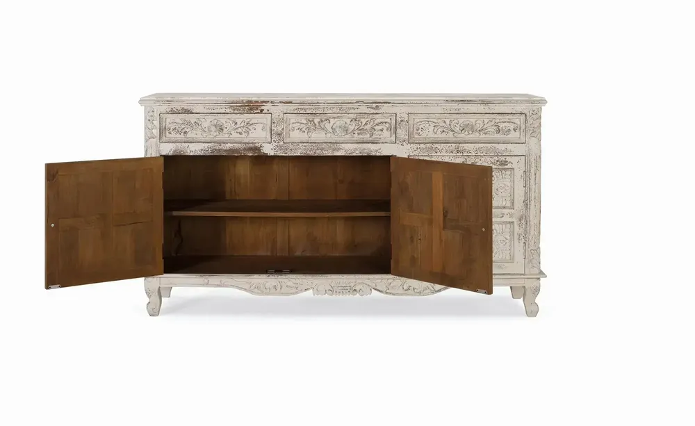 Sideboards - White cracked mango wood sideboard - GINER Y COLOMER