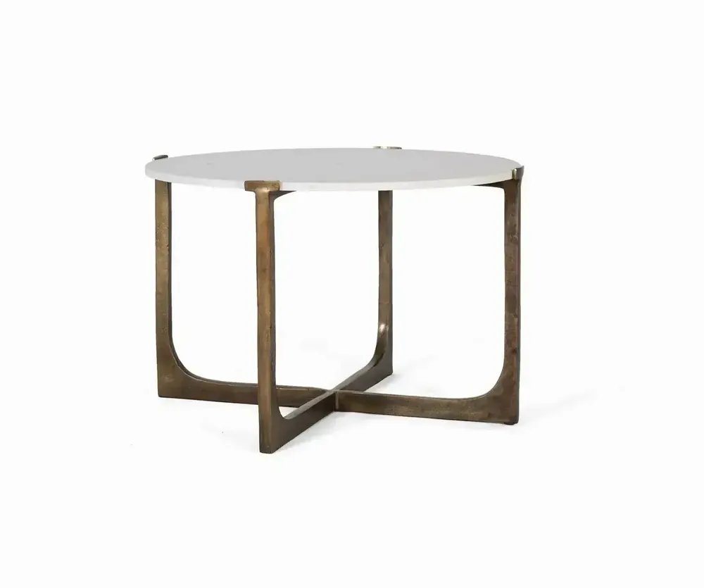 Tables basses - Table basse avec base en métal et plateau en marbre - GINER Y COLOMER