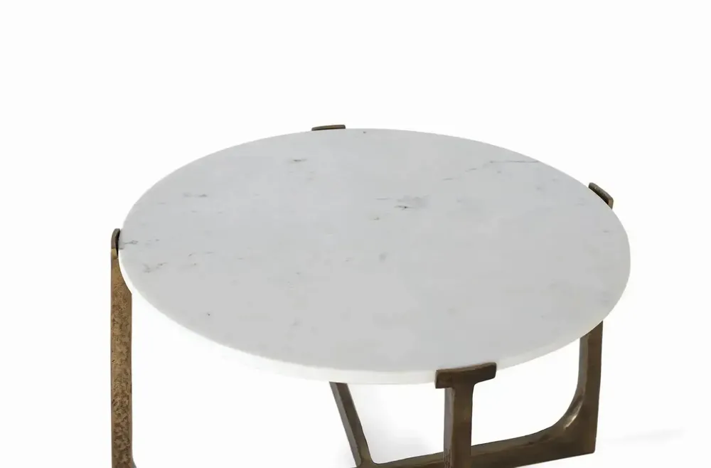 Tables basses - Table basse avec base en métal et plateau en marbre - GINER Y COLOMER