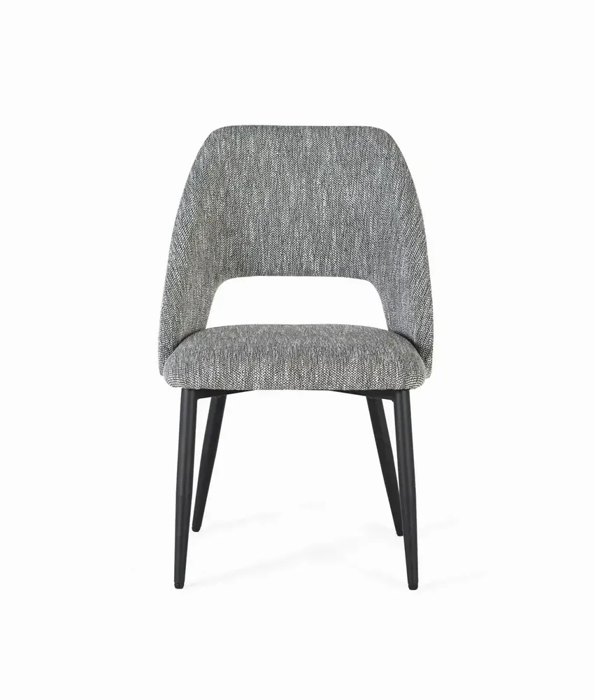 Chaises - Lot de 4 chaises en tissu gris et métal - GINER Y COLOMER