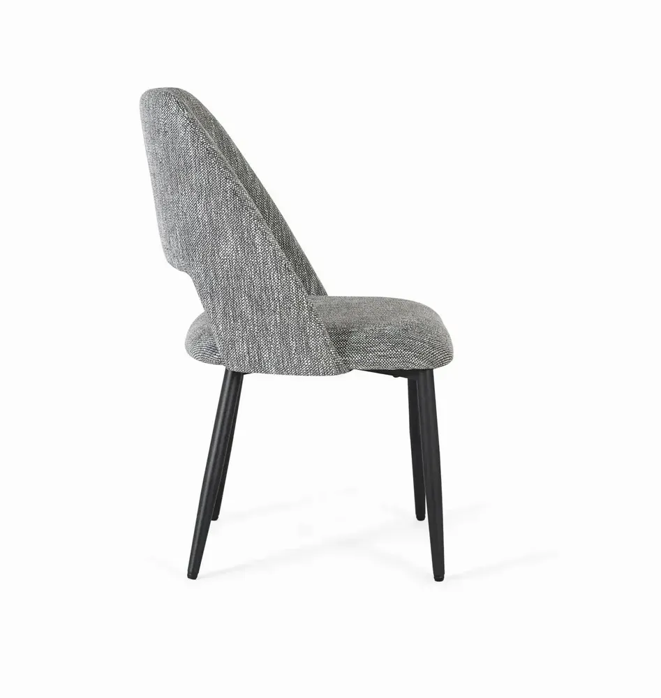 Chaises - Lot de 4 chaises en tissu gris et métal - GINER Y COLOMER