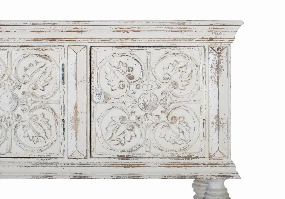 Console table - Console in aged white mango wood - GINER Y COLOMER