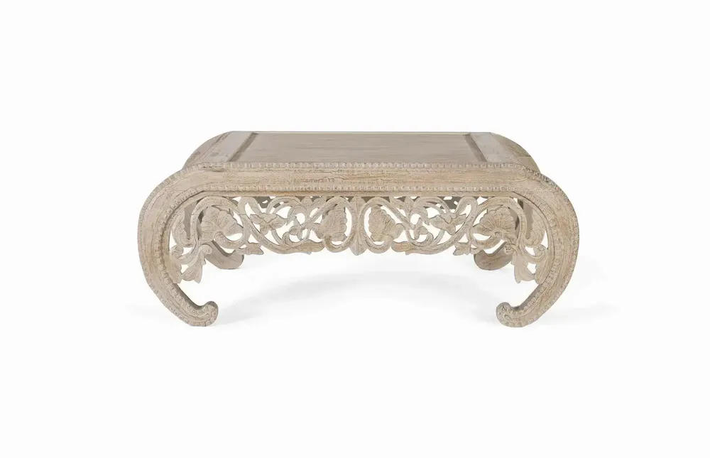 Tables basses - Table basse en bois manguier blanc décapé - GINER Y COLOMER