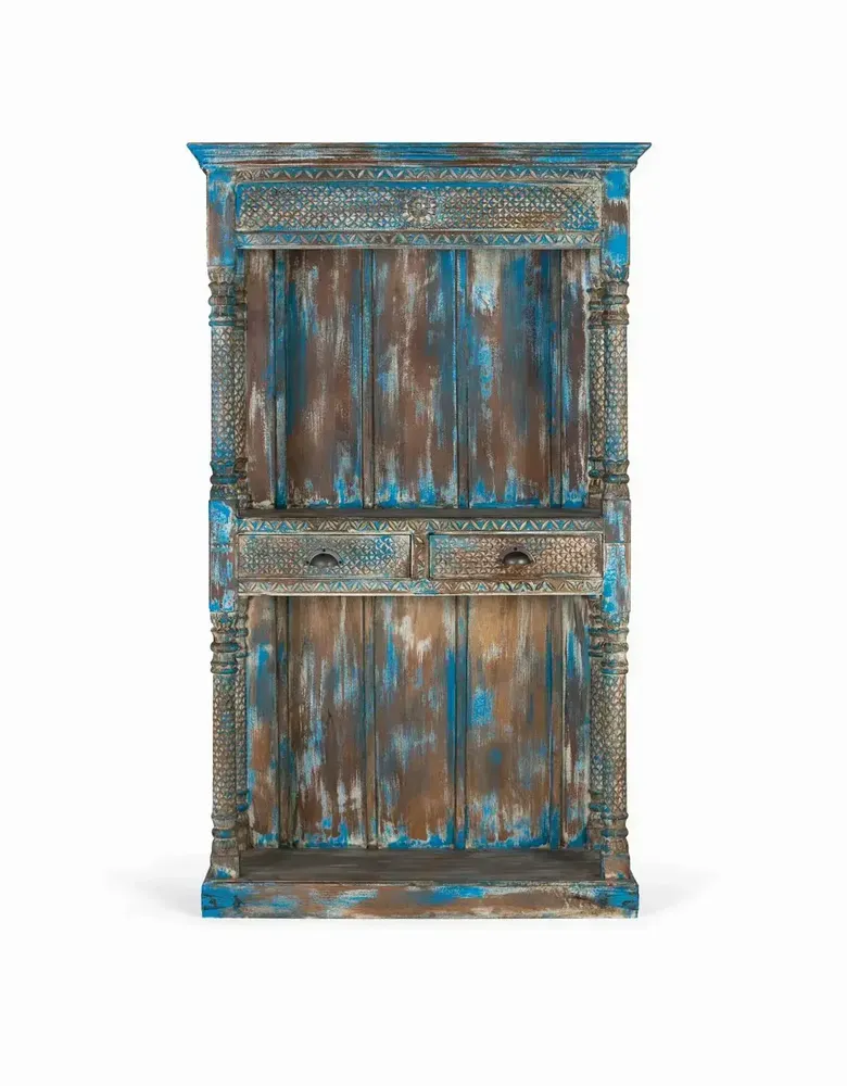 Etagères - Etagère en manguier bleu vieilli 180cm - GINER Y COLOMER