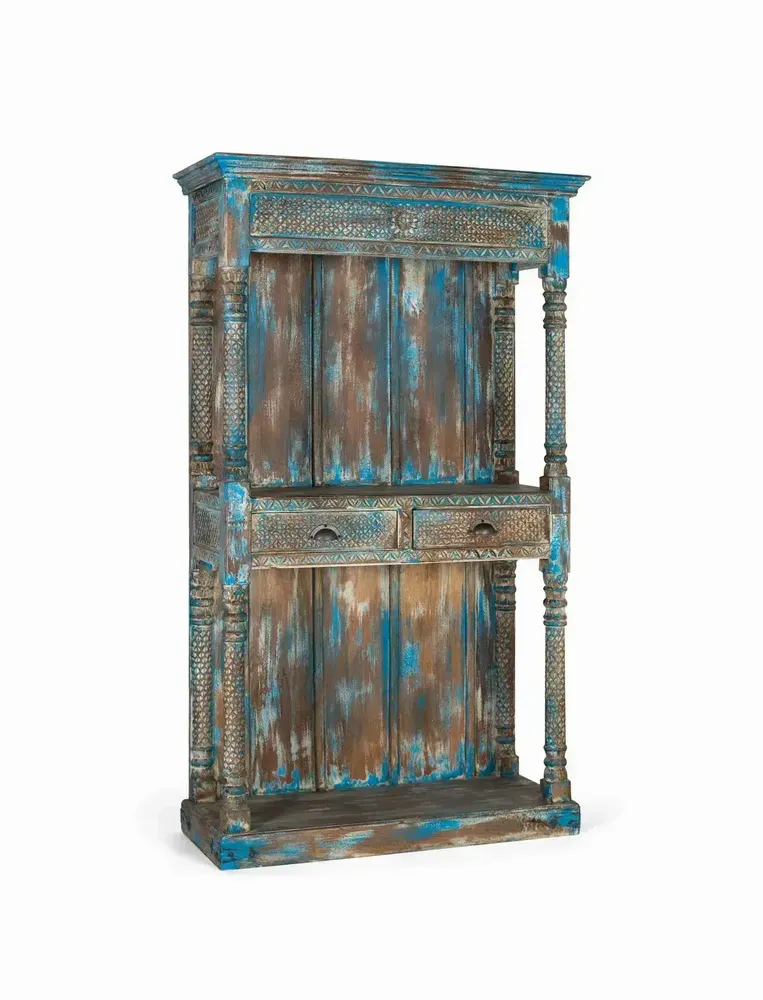 Etagères - Etagère en manguier bleu vieilli 180cm - GINER Y COLOMER
