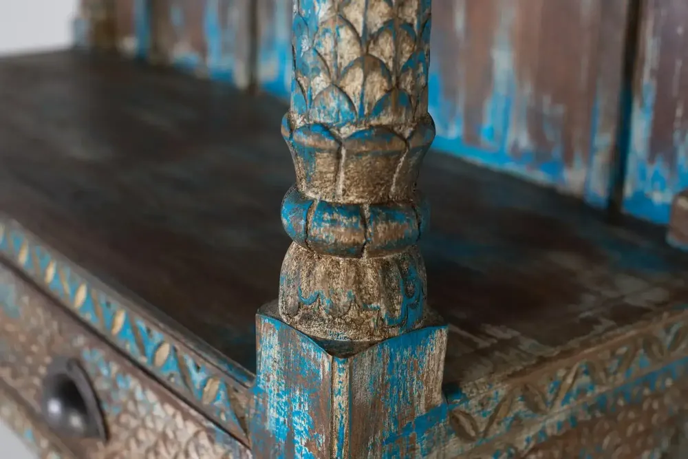 Etagères - Etagère en manguier bleu vieilli 180cm - GINER Y COLOMER