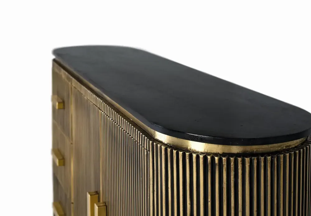 Sideboards - Mango wood and bronze sideboard 150cm - GINER Y COLOMER