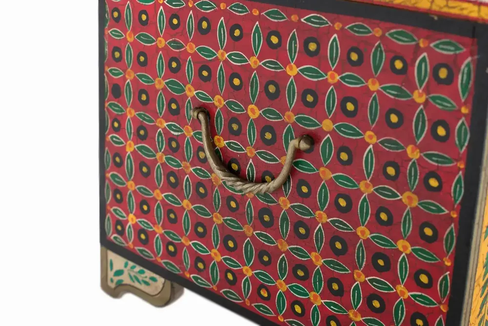 Boîtes de rangement - Coffre en bois manguier peint à la main multicolore - GINER Y COLOMER