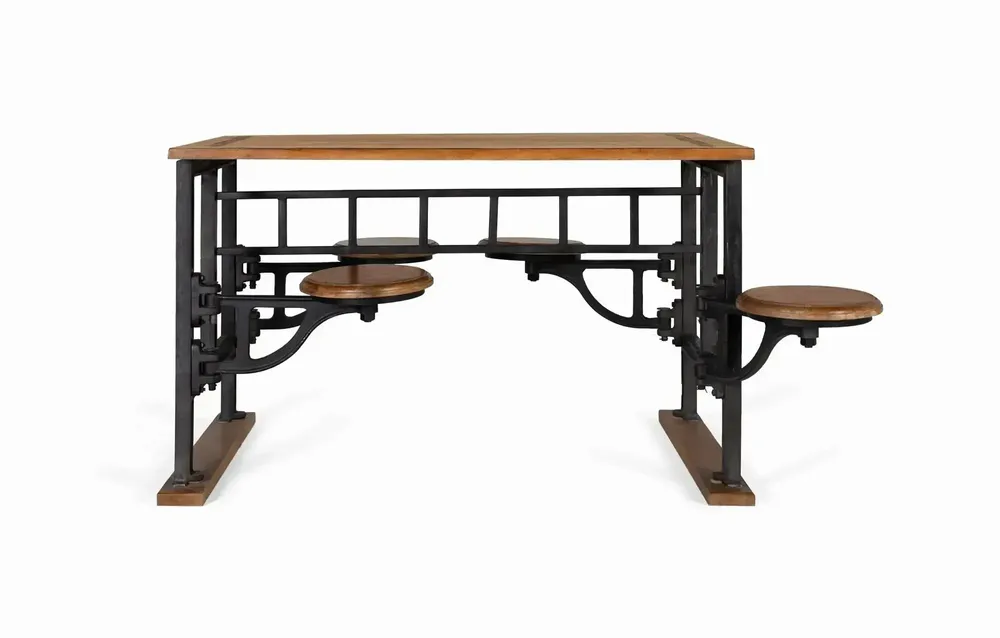 Tables Salle à Manger - Table à manger en manguier et pieds en fer 130cm - GINER Y COLOMER