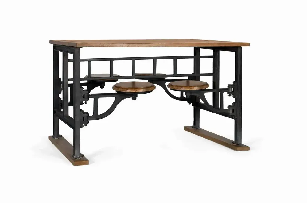 Tables Salle à Manger - Table à manger en manguier et pieds en fer 130cm - GINER Y COLOMER