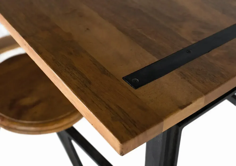 Tables Salle à Manger - Table à manger en manguier et pieds en fer 130cm - GINER Y COLOMER