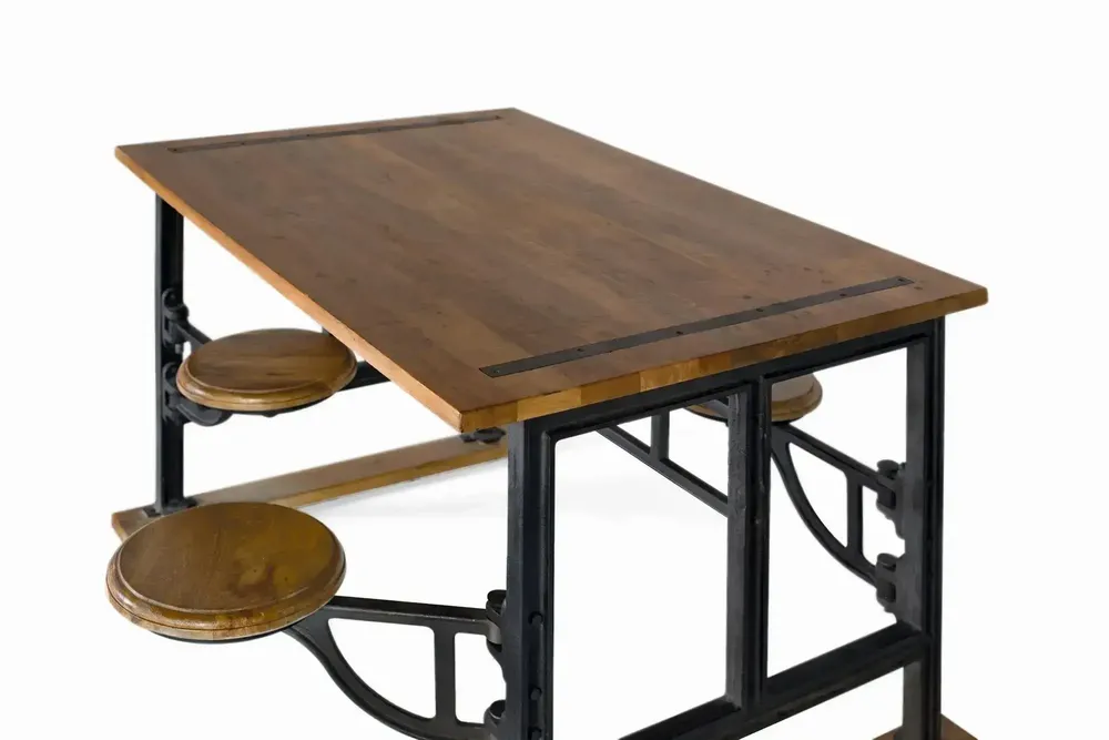Tables Salle à Manger - Table à manger en manguier et pieds en fer 130cm - GINER Y COLOMER