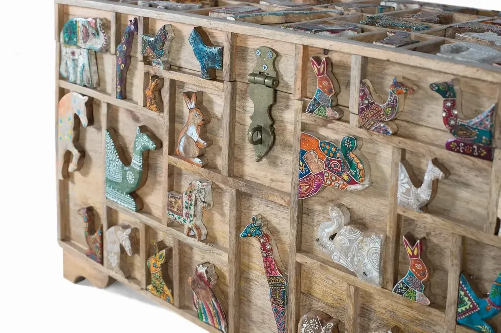 Boîtes de rangement - Coffre en bois de manguier avec détails originaux - GINER Y COLOMER