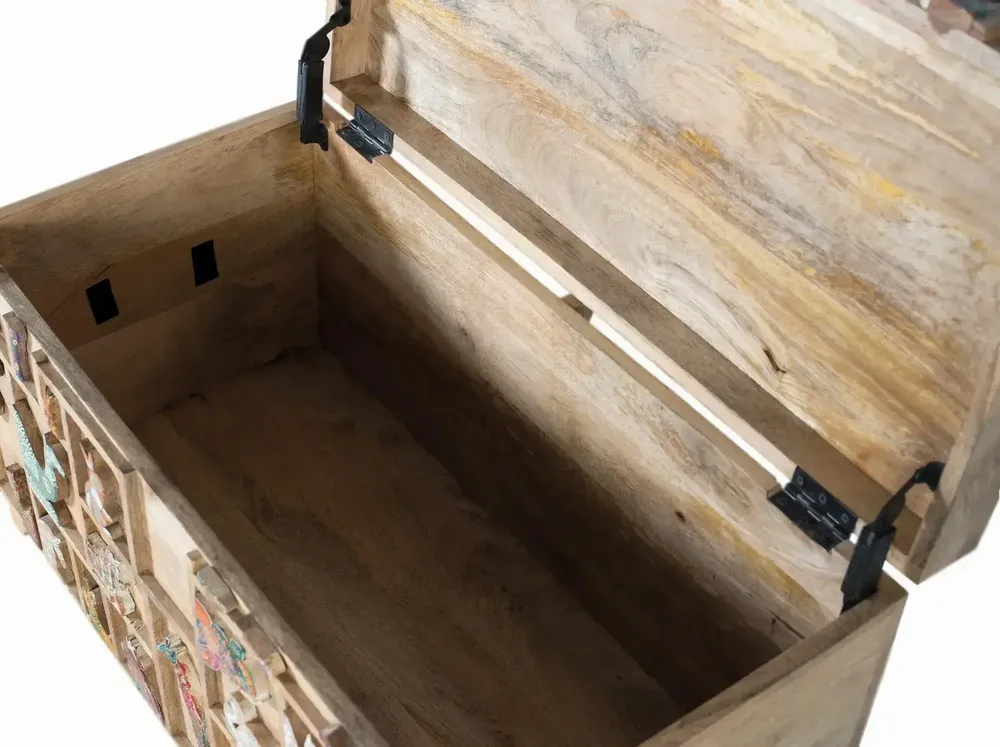 Boîtes de rangement - Coffre en bois de manguier avec détails originaux - GINER Y COLOMER