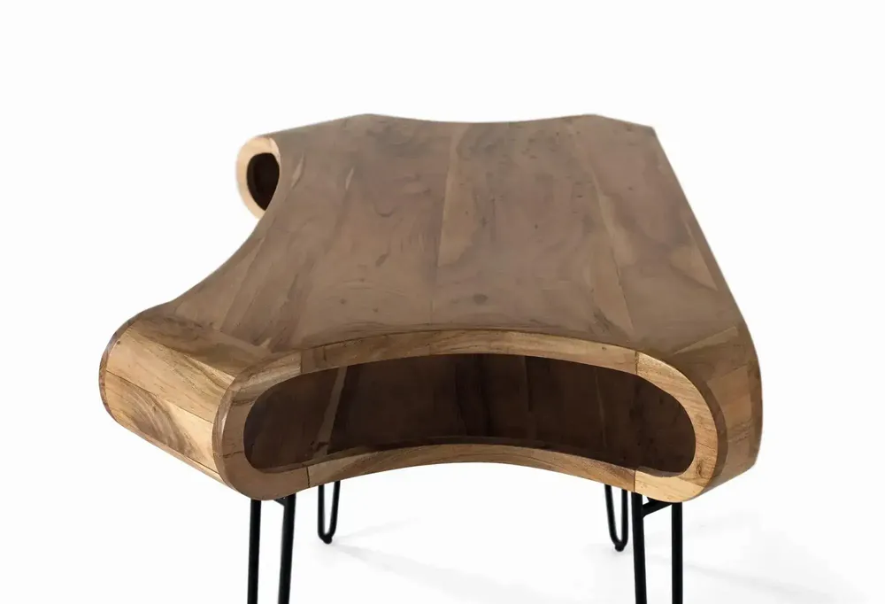 Bureaux - Bureau réalisé à la main en bois d'acacia et métal 120cm - GINER Y COLOMER