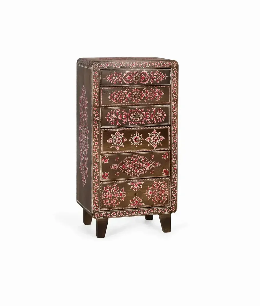 Chests of drawers - Sinfonier with 6 drawers in mango wood and multicolored details - GINER Y COLOMER
