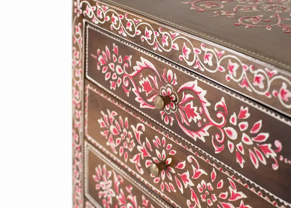 Chests of drawers - Sinfonier with 6 drawers in mango wood and multicolored details - GINER Y COLOMER