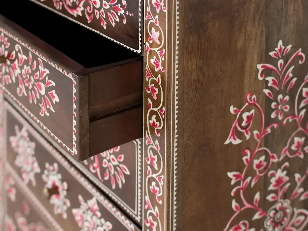 Chests of drawers - Sinfonier with 6 drawers in mango wood and multicolored details - GINER Y COLOMER